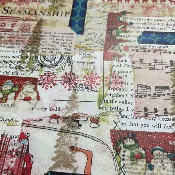 Christmas Junk Journal Ephemera Collage Prints 10 Pages Grunge Look mq - Picture 3 of 12